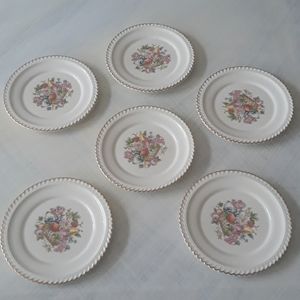 Vtg Harker Pottery Co. 22 kt gold dessert plates